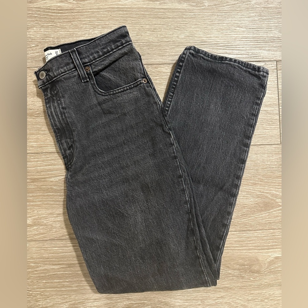 Abercrombie & Fitch Black Straight Leg Jeans